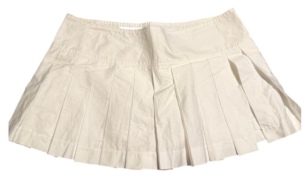 Zara White Pleated Cotton Mini Skort, Tennis Pickleball Athleisure, Plus Size 2X